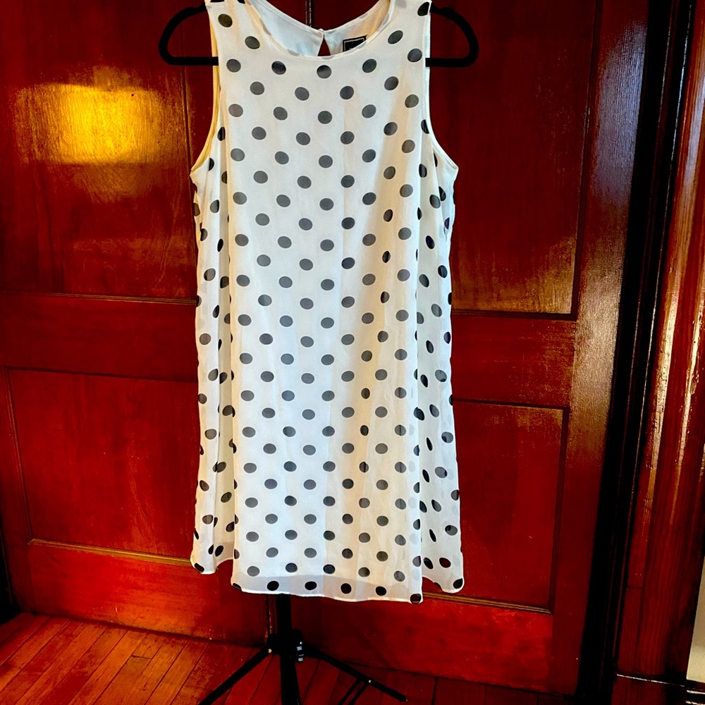 JH white polka dot dress sized 8